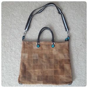 Gabs Brown Patchwork Leather Crossbody